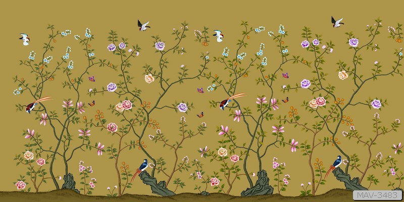 Cây hoa hồng leo và chim MAV-3483 